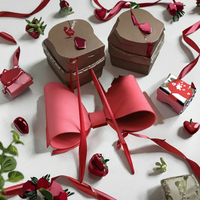 Boîte Cadeau de Luxe Classique en Gros avec Nœud et Fleur, Recyclable, Revêtement UV, en Papier Kraft Transparent, pour Fruits, Gâteaux, Mariages et Saint-Valentin