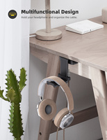 Support de casque de jeu Lamicall DH01, support adhésif pour casque sous le bureau, support rotatif à 360 degrés pour écouteurs, pour joueur, cybercafé