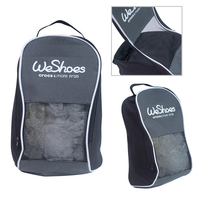 Sac à chaussures en Nylon Polyester, personnalisable avec Logo noir, fermeture à cordon, accessoire à maille, souple et de luxe, vente en gros, unités