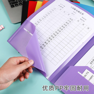 Punched Pocket <b>File</b> Folder <b>A4</b> PET Material With Name Tag Slot For Office Document Storage - Product Image 4