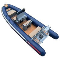 RHIB 560 V fond de luxe en aluminium bateau gonflable côtelé avec moteur hors-bord