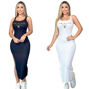 Vestidos Largos Personalizados con Logotipo para Mujer, Vestido Maxi Casual con Costuras Sólidas, Vestido Ajustado sin Mangas al por Mayor - Product Image 1