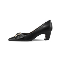 Chaussures à talons compensés pour femmes en cuir véritable, à bout carré, pour le bureau et les occasions formelles