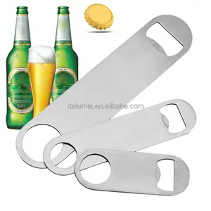 Custom Logo Bar Tool Accessories Silver Metal Stainless Steel Can Beer Bottle Opener