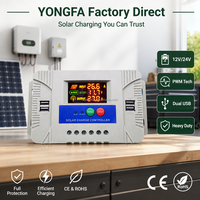 Controlador de Carga Solar 12V 24V 20A con Identificación Automática PWM y Pantalla LED para Sistema de Paneles Solares