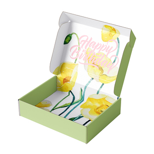 Flower Gift Box Cardboard Birthday Gift Box Custom Size White Black Rose Flip Craft Paper Box With Logo