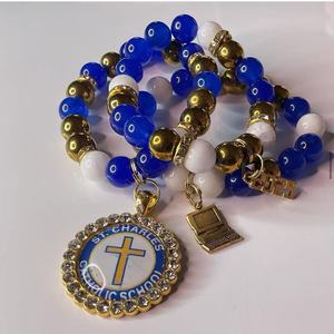 สร้อยข้อมือ HBCU ลาย Warren Easton McDonough JFK SU Alabama bulldogs เครื่องประดับวิทยาลัย HBCU สีดำ ประดับลูกปัดแก้ว - Product Image 5