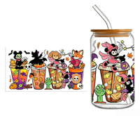 Autocollants de transfert UV DTF à thème artistique Kawaii pour gobelets, autocollants de transfert intégral pour verres de 16 oz, décoration de bouteilles et gobelets, vente en gros