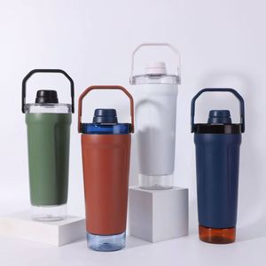 New Large-capacity <b>Portable</b> <b>Vacuum</b> Insulated Shaker Cup 304 Stainless Steel Rubber Drop-resistant Tea Infuser Modern Minimalist - Product Image 4