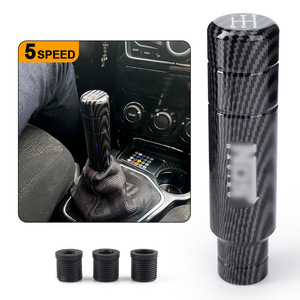 Cnspeed Carbon Fiber Gear <b>Shift</b> <b>Knob</b> M8 M10 M12 5 Speed Manual Automatic Car Shifter - Product Image 4