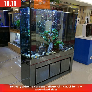 Bể cá lớn, chất liệu kính chuyên nghiệp, sản xuất theo yêu cầu, bể cá trang trí nhà cử<span class=keywords><strong>a</strong></span> mù<span class=keywords><strong>a</strong></span> thu, hình vuông - Product Image 4