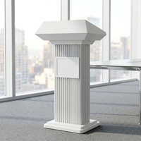 Pupitre en métal cannelé en bronze de haute qualité pour hall d'hôtel et salle de conférence – Tribune décorative sur pied tendance