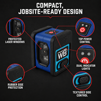 Niveau laser croisé portable mini 2 lignes à auto-nivellement, outil de mesure horizontal et vertical pour l'installation de carreaux et la construction