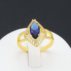 Bagues JXX de luxe plaquées or de Dubaï pour femmes, bijoux de doigt tendance en laiton avec zircon et diamant en cuivre, vente chaude - Product Image 4