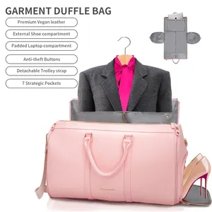 wholesale wet dry weekender pure leather separation duffle bag women's casual daily use outdoor garment mens travel bag