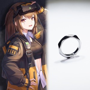 Juego Girls Frontline Ring UMP45 Oath Vow Fate Irregular Rhombus Anillos geométricos Moda Halloween Hombre Mujer Accesorios Regalos - Product Image 2
