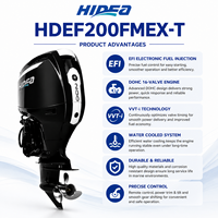 Moteur hors-bord marin à essence HIDEA HDEF200FMEX-T 200 ch, 4 cylindres, EFI, refroidi par eau, pour bateau de pêche et bateau rapide