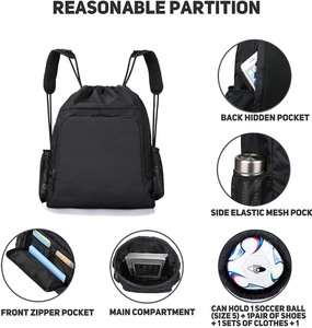 Bolsa de gimnasio deportiva de nailon impermeable Gelory para hombres y mujeres, saco de cincha con cordón Vintage <span class=keywords><strong>Gymsack</strong></span> - Product Image 3
