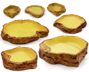 Cuenco alimentador <span class=keywords><strong>de</strong></span> <span class=keywords><strong>agua</strong></span> y comida <span class=keywords><strong>de</strong></span> resina para reptiles Productos para mascotas-Plato para reptiles - Product Image 1