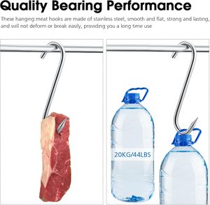 Gancio a S in Acciaio Inossidabile Resistente da 3,5 mm per Macellaio, Barbecue, Congelatore, Appendere Pesce, Manzo, Salsicce, Utensile da Cucina - Product Image 2