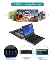 Console KVM LED HDMI 17,3 pouces 8 ports, MT-VIKI 1920*1080, tiroir KVM pour rack de serveur 1U 19 pouces, commutateur KVM HDMI LCD 17,3 pouces