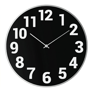 Reloj de pared (25cm) con números en negro y plateado RAC1003 - Product Image 2