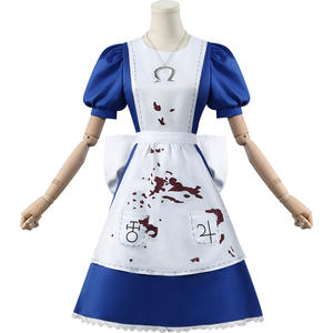 Costume de cosplay pour femme adulte Alice Madness Returns - Tenue de femme de chambre avec robes en polyester inspirées de la série télévisée - Product Image 5
