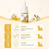 MORETIPS Huile dorée pour la peau 60ml Soin hydratant pour la peau des animaux domestiques Huile pour chiens et chats Contre les démangeaisons et les pellicules