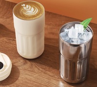 Nouvelle tasse à café de voyage en acier inoxydable 316 avec affichage de la température intelligente, support de voiture, bouteille isolée pour le camping, 6 à 12 heures