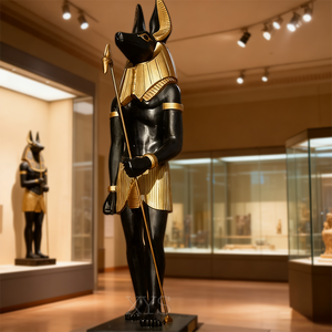 Gran estatua de bronce egipcio de Anubis con impresión de transferencia térmica diseño moderno para la decoración del hogar - Product Image 5