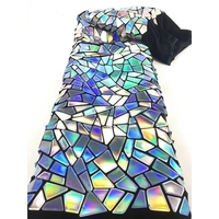 ZSY Vente en gros Tissu en velours irisé uni extra large découpé au laser avec broderie de paillettes brillantes 100% polyester pour maillots de bain et textiles de maison pour filles