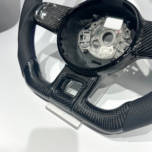 Volante de Fibra de Carbono Real para VW Volkswagen <span class=keywords><strong>Beetle</strong></span> 2010 <span class=keywords><strong>2013</strong></span> 2015 2019 2018 2012 con Cuero Perforado, Envío Directo - Product Image 3