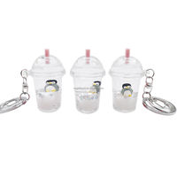Vente directe d'usine Eagle : Porte-clés personnalisé en acrylique avec thé à bulles liquide flottant pour cadeaux de fêtes et clés de voiture