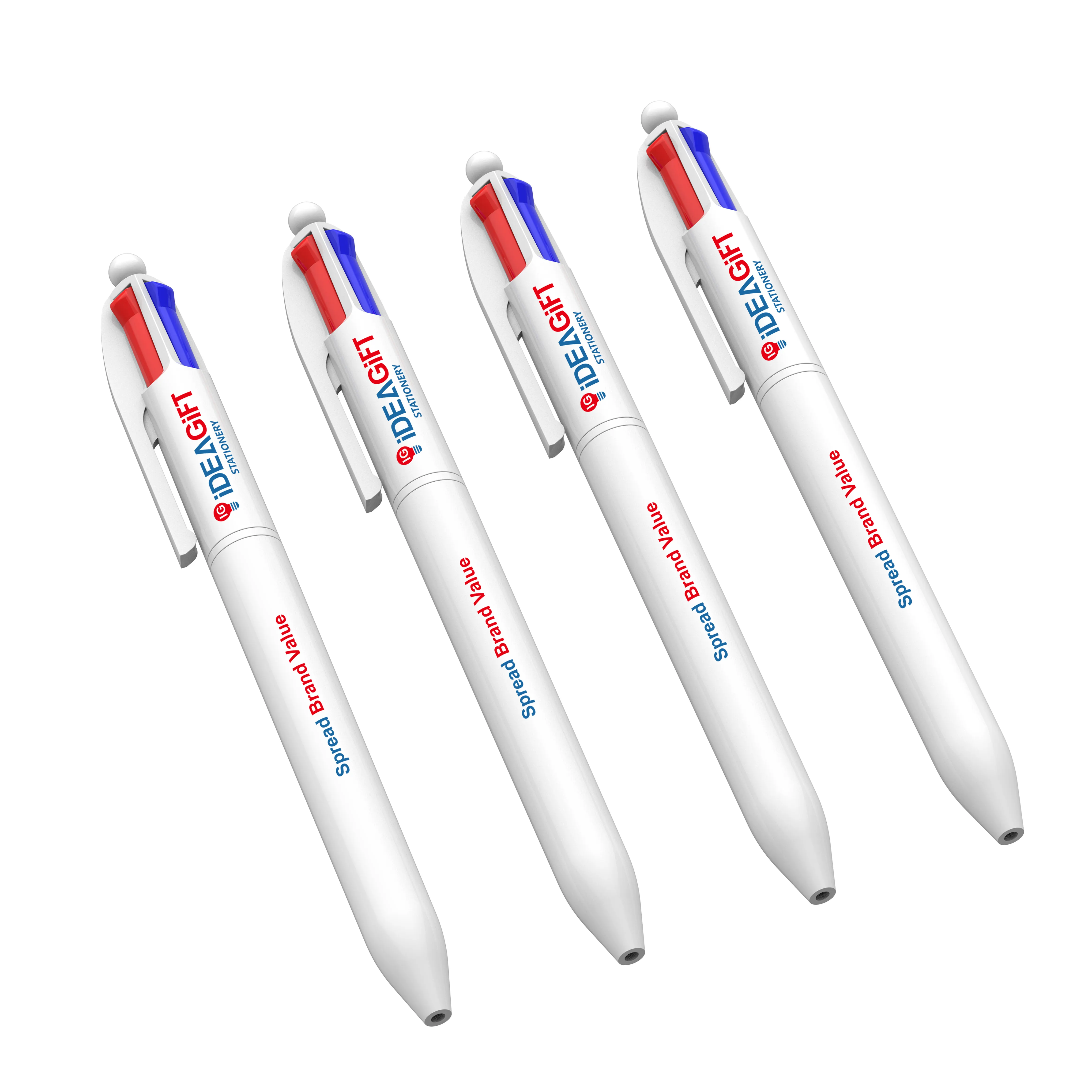 ODM OEM מותאם אישית מותג לוגו 4 ב 1 עט כדורי ססגוניות עט ארבעה צבע עט עם Stylus 4 צבע Ballpen