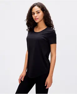 activewear tshirt Suppliers-2021 solta Camisa Activewear Yoga Fitness Gym Musculação Tshirt Tshirt Sólida