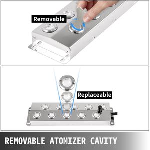 เครื่องทำหมอกอัลตร้าโซนิค10หัวเครื่องพ่นหมอกพร้อมแหล่งจ่ายไฟกันน้ำบ่อทำจากสเตนเลสสตีลเครื่องทำหมอกความชื้น5กิโลกรัม/ชั่วโมง - Product Image 4