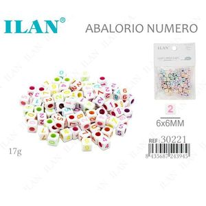 Ilan Abalorio Numero 6x6mm Perline Numeriche Bianche Pastello 17g - Product Image 3