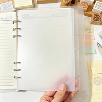 Separador de Hojas de PP Esmerilado de 6 Orificios, Separador de Papel Semitransparente con Índice para Cuaderno de Hojas Sueltas A5/A6/A7, Papelería