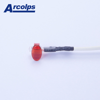 Indicateur lumineux LED en plastique IP66 avec trou de montage de 10 mm, 110-250 V, large plage de tension avec fils pour appareils électroménagers