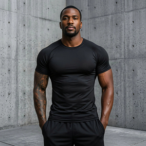 Men's Garment Factory Custom Print with Puff Print Men's Sports T-Shirts Quick Dry Fabric Premium Unisex Anti-shrink Gym T-shirt - Product Image 1