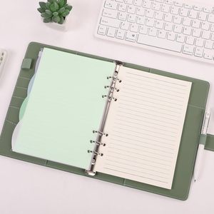 Carnet à anneaux A5 en cuir PU pastel, rechargeable, avec 135 feuilles, planificateur - Product Image 4