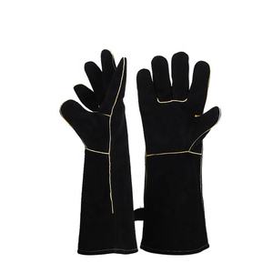 قفازات عمل للحام عازلة للحرارة للرجال مصنوعة من جلد البقر المنقسم قفازات حماية العمال من الحرارة Guantes De - Product Image 3