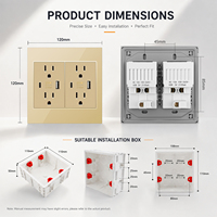 Prise murale standard américaine BAOBEN, port de charge USB-C et USB-A haute vitesse 20W pour la décoration résidentielle et hôtelière