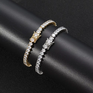 4Mm Three-claw Single-row Zircon <b>Chain</b>, Single-row 3-fork Claw <b>Chain</b> Tennis Bracelet Tanjing Fashion Lijing Necklace - Product Image 2