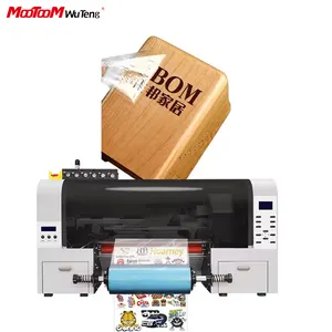 Mootom printer dtf, mesin cetak stiker transfer uv kepala xp600, gulungan ke rol dtf ukuran A3 30cm