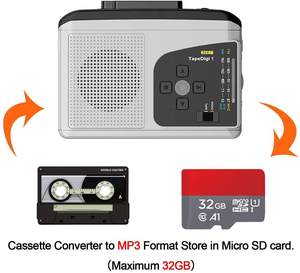 Radio AM FM Portátil con Reproductor de Casetes y Grabador, Altavoz Integrado, Convertidor de Tarjetas TF a MP3 para Audio Nostálgico - Product Image 5