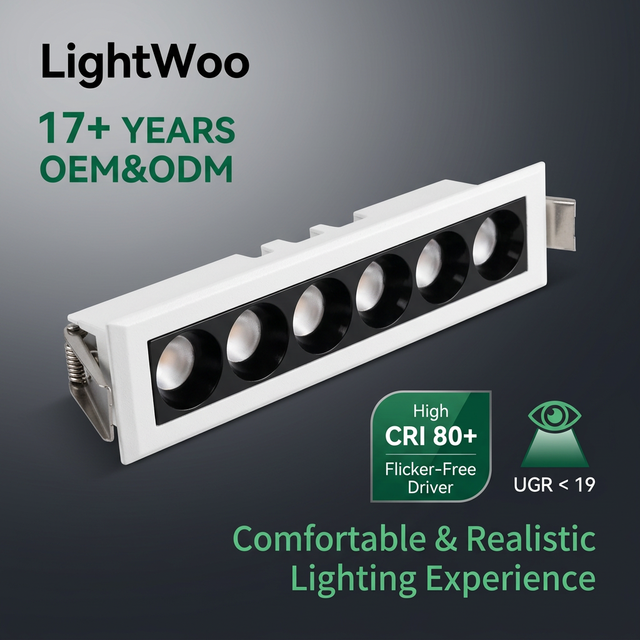 LED Grille Light Linear Ceiling Lamp UGR10 Low Glare Deep Baffle Embedded for Library Multi Headed Down Spot Light Factory Price
