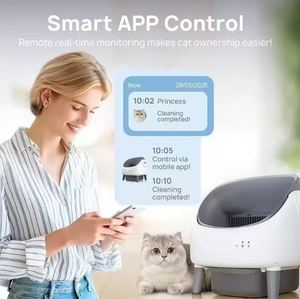 Bac à litière pour chat à nettoyage automatique 76L, facile à nettoyer, logo personnalisé acceptable, désodorise, capteurs de sécurité multicouches, intelligent - Product Image 5