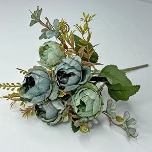 5 शाखाओं 30 सेमी लंबाई वाली मूंगफली रेशम के फूलों के गुलदस्ते के फूलों के गुलदस्ता कृत्रिम फूल - Product Image 4