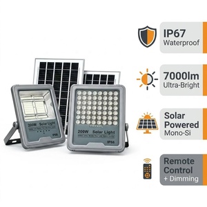 Projecteurs solaires pour jardins extérieurs avec télécommande, LED s'allume automatiquement la nuit pour une utilisation domestique et en extérieur - Product Image 6